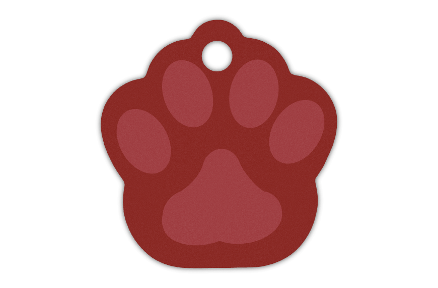 MEDALLA-ALUMINIO-HUELLA-33X35-MM-ROJO-10-UNIDADES