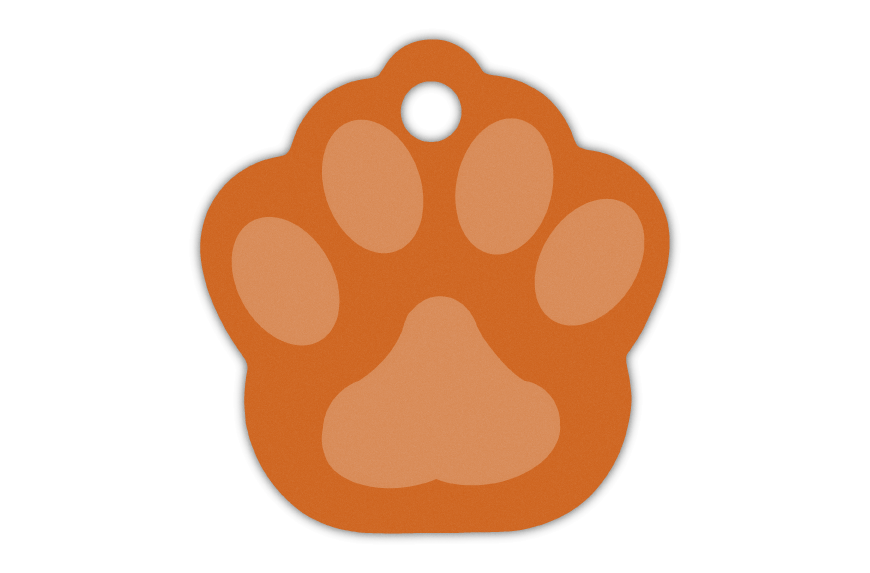 MEDALLA-ALUMINIO-HUELLA-33X35-MM-NARANJA-10-UDS