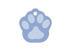 MEDALLA-ALUMINIO-HUELLA-26X28-MM-AZUL-CLARO-10-UDS