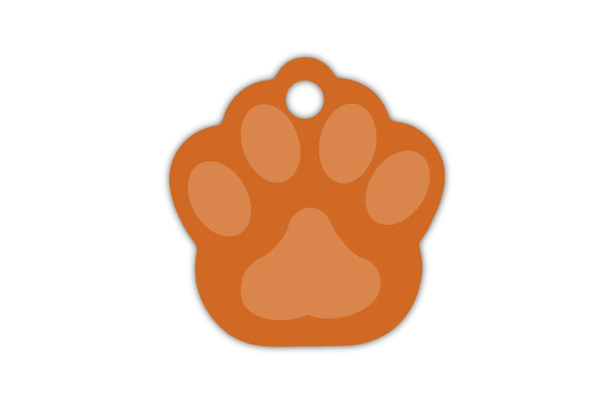 MEDALLA-ALUMINIO-HUELLA-26X28-MM-NARANJA-10-UDS